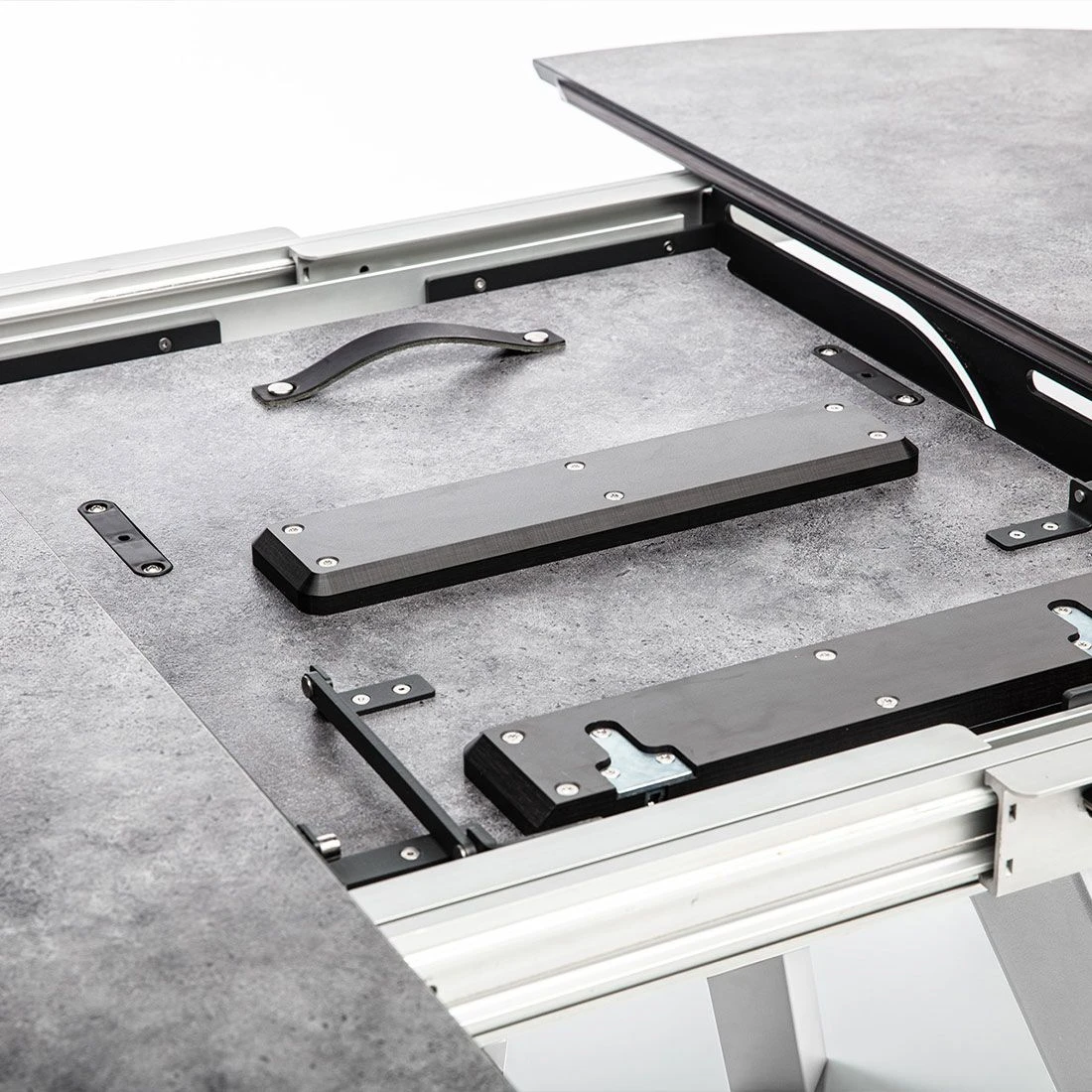 Kettler Ausziehtisch 120/170x120cm Aluminium/HPL Silber/Anthrazit 6 Kettler Ausziehtisch 120/170x120cm Aluminium/HPL Silber/Anthrazit – Bild 6