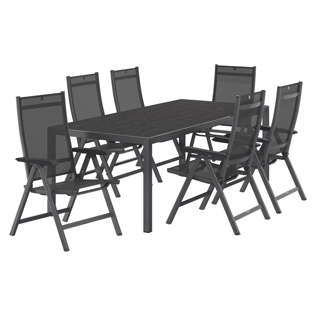 Kettler Basic Plus Gartenmöbel-Set 7-tlg.+ Tisch 220x100cm Anthrazit/Bromo 2 Kettler Basic Plus Gartenmöbel-Set 7-tlg.+ Tisch 220x100cm Anthrazit/Bromo – Bild 2