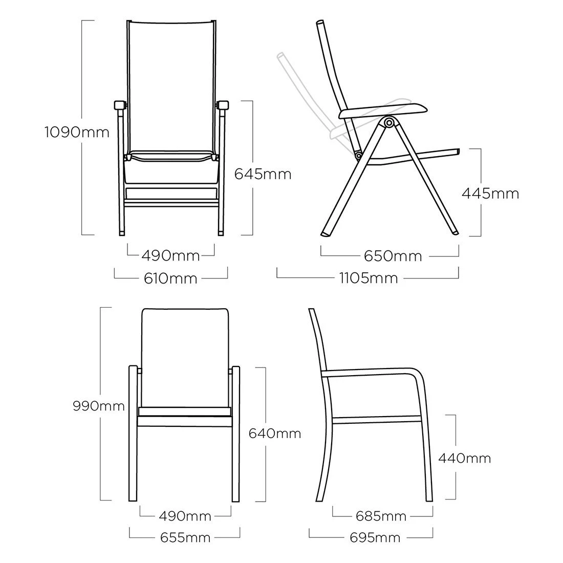 Kettler Basic Plus Gartenmöbelset 5-tlg. + Tisch 160x90cm Anthrazit 11 Kettler Basic Plus Gartenmöbelset 5-tlg. + Tisch 160x90cm Anthrazit – Bild 11