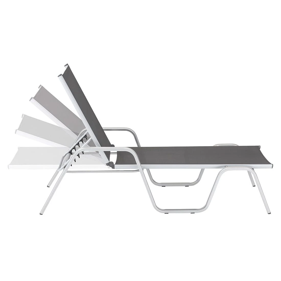 Kettler Basic Plus Stapelliege Aluminium/Textilene Silber/Anthrazit 5 Kettler Basic Plus Stapelliege Aluminium/Textilene Silber/Anthrazit – Bild 5