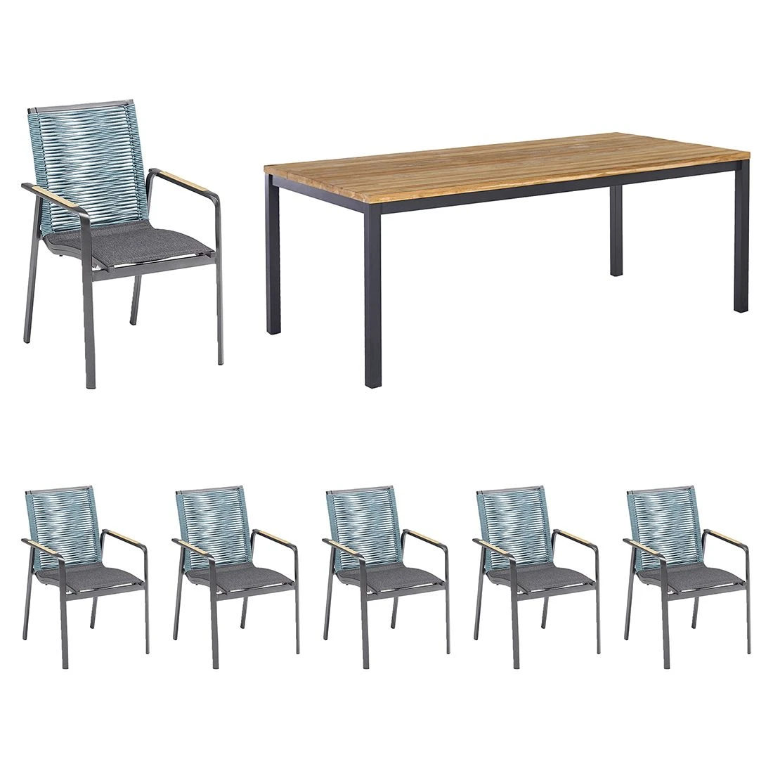 Kettler Diamond Gartenmöbelset 7-tlg. Mit Tisch 220x100 Cm Anthrazit/Charcoal/Petrol 1 Kettler Diamond Gartenmöbelset 7-tlg. Mit Tisch 220x100 Cm Anthrazit/Charcoal/Petrol