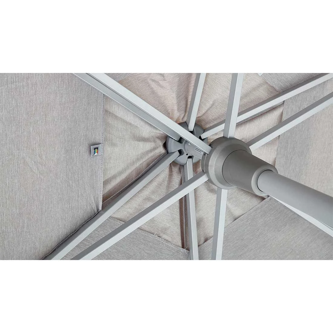 Kettler Easy Push Stockschirm 200x200cm Aluminium/Polyester Anthrazit/Hellgrau Meliert 5 Kettler Easy Push Stockschirm 200x200cm Aluminium/Polyester Anthrazit/Hellgrau Meliert – Bild 5