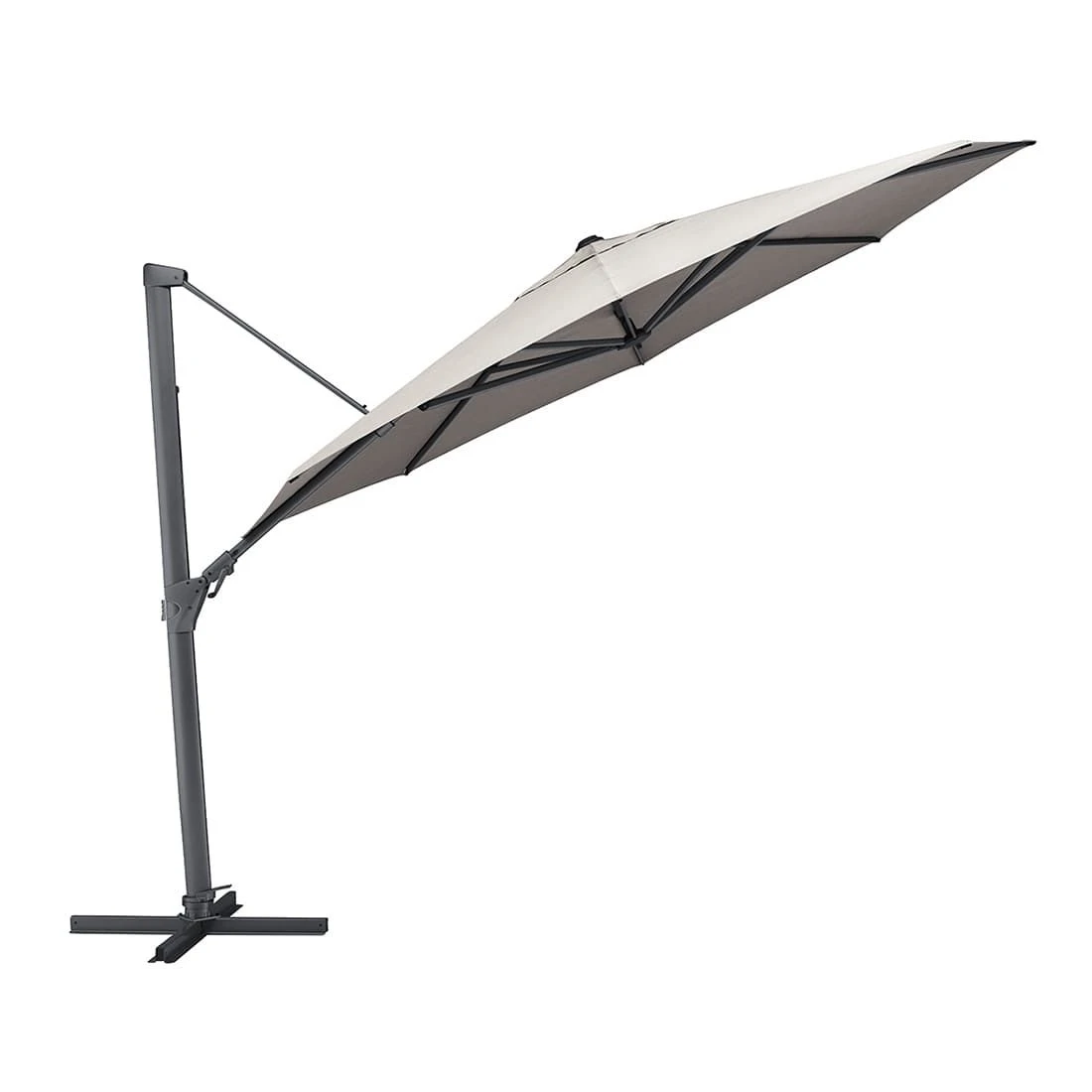 Kettler Easy Swing Ampelschirm Ø350 Cm Aluminium/Polyester Anthrazit/Hellgrau Meliert 1 Kettler Easy Swing Ampelschirm Ø350 Cm Aluminium/Polyester Anthrazit/Hellgrau Meliert