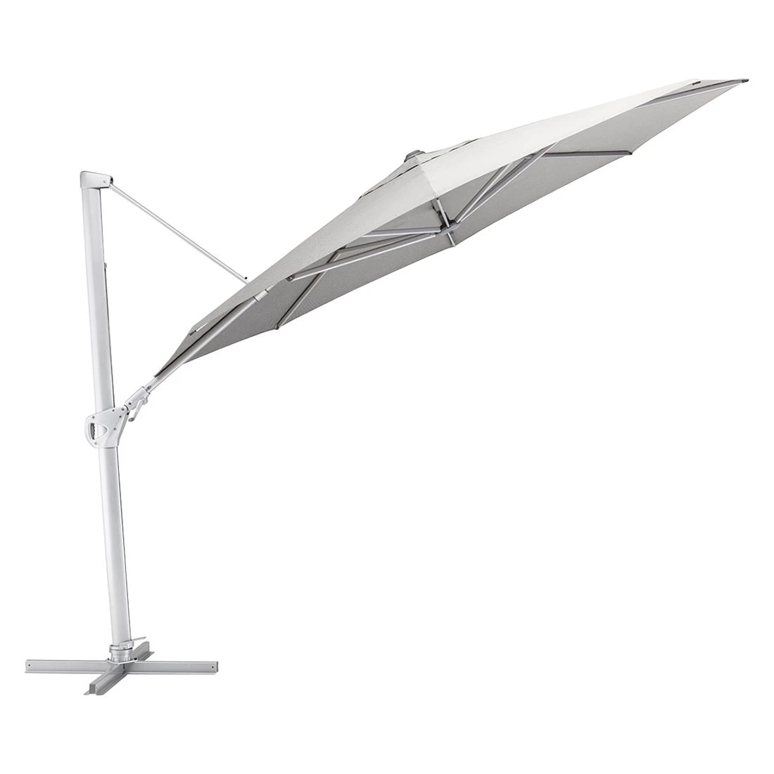 Kettler Easy Swing LED Ampelschirm Ø350cm Alu/Obravia Silber/Grau 2 Kettler Easy Swing LED Ampelschirm Ø350cm Alu/Obravia Silber/Grau – Bild 2