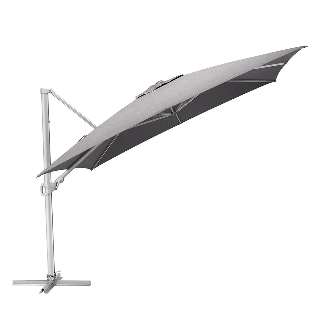Kettler Easy Turn Ampelschirm 300x300cm Aluminium/Polyester Silber/Charcoal 2 Kettler Easy Turn Ampelschirm 300x300cm Aluminium/Polyester Silber/Charcoal – Bild 2