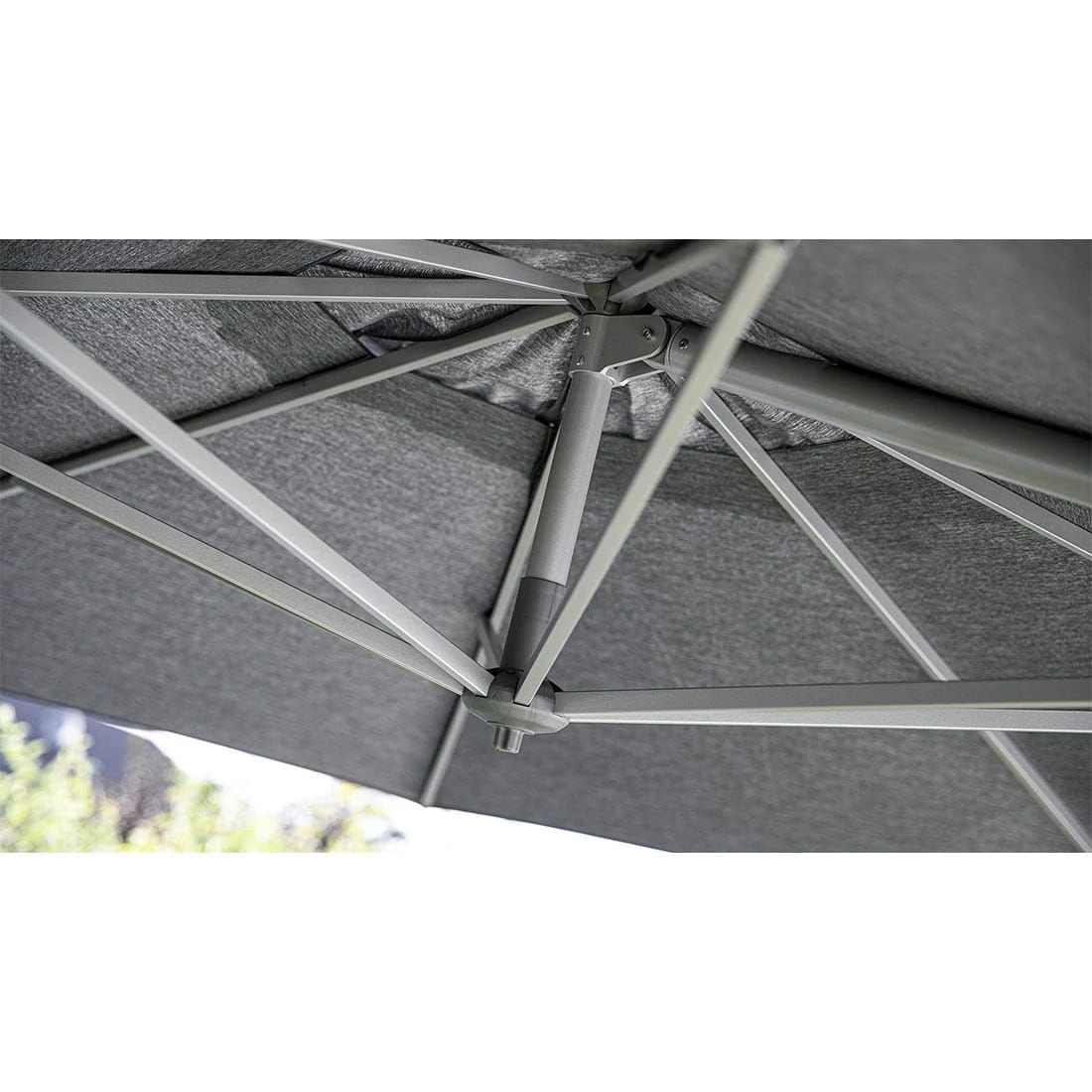 Kettler Easy Turn Ampelschirm 300x300cm Aluminium/Polyester Silber/Charcoal 4 Kettler Easy Turn Ampelschirm 300x300cm Aluminium/Polyester Silber/Charcoal – Bild 4