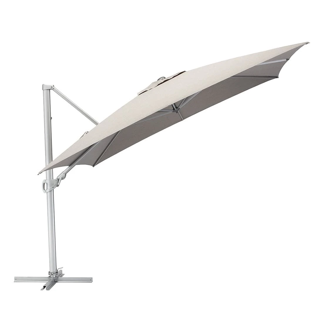 Kettler Easy Turn Ampelschirm 300x300cm Alu/Polyester Silber/Hellgrau Meliert 2 Kettler Easy Turn Ampelschirm 300x300cm Alu/Polyester Silber/Hellgrau Meliert – Bild 2