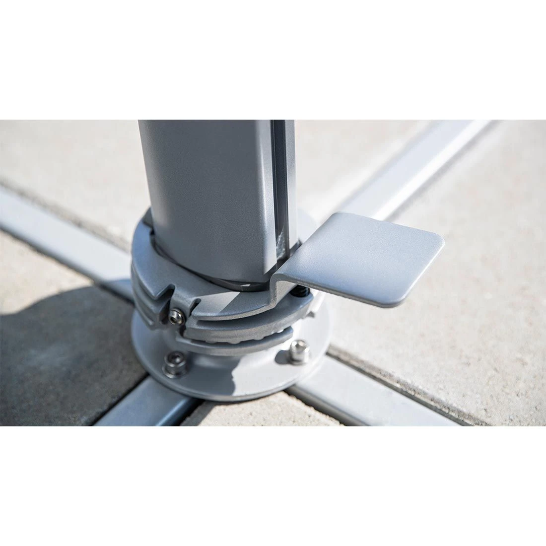 Kettler Easy Turn Ampelschirm 300x300cm Alu/Polyester Silber/Hellgrau Meliert 6 Kettler Easy Turn Ampelschirm 300x300cm Alu/Polyester Silber/Hellgrau Meliert – Bild 6