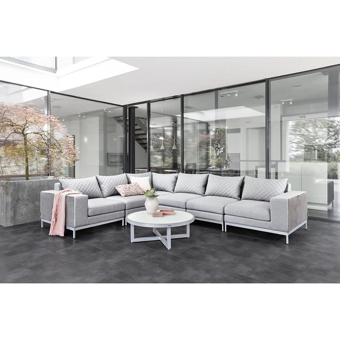 Kettler Ego Modular Ecklounge 7tlg. Sunbrella Silber/Hellgrau Meliert 20 Kettler Ego Modular Ecklounge 7tlg. Sunbrella Silber/Hellgrau Meliert – Bild 20