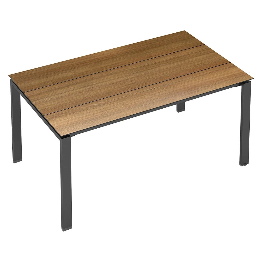 Kettler Float Gartentisch 220x95cm Aluminium/HPL Anthrazit/Teak-Optik Mit Fräsung 2 Kettler Float Gartentisch 220x95cm Aluminium/HPL Anthrazit/Teak-Optik Mit Fräsung – Bild 2