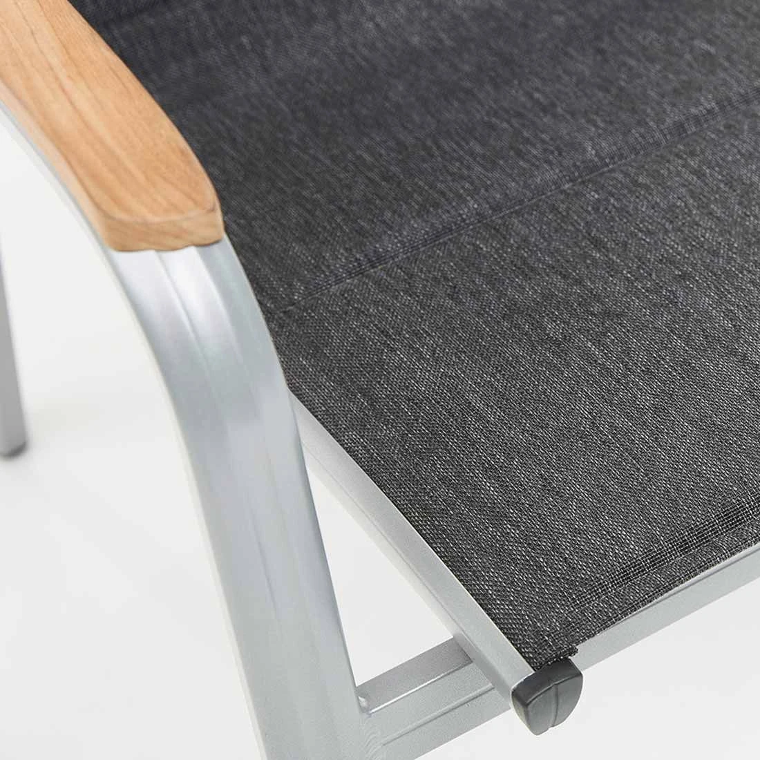 Kettler Granada T Pad Stapelsessel Aluminium/Outdoorgewebe Silber/Anthrazit Meliert 7 Kettler Granada T Pad Stapelsessel Aluminium/Outdoorgewebe Silber/Anthrazit Meliert – Bild 7
