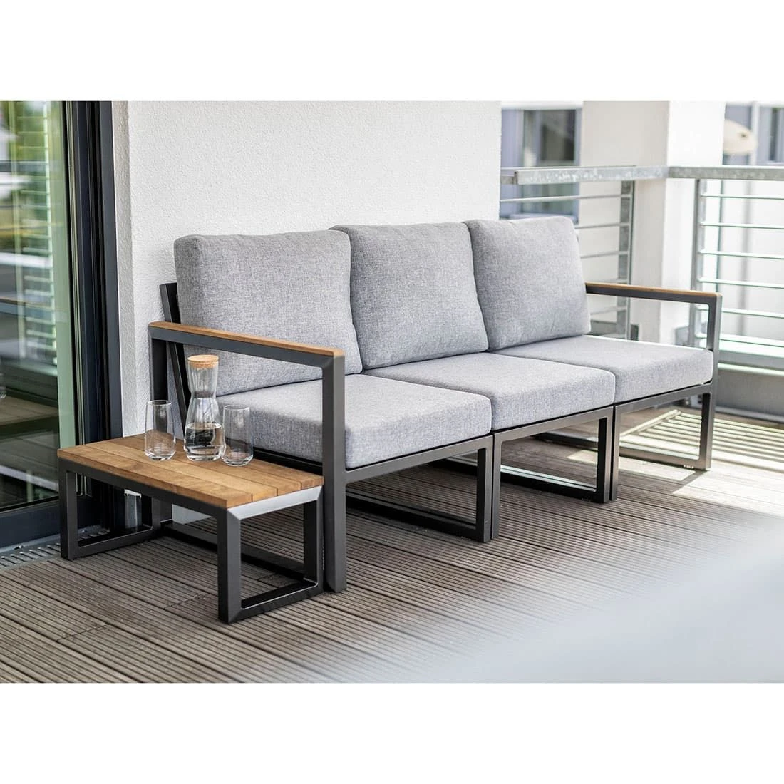 Kettler Ocean Skid City Line Eck-/Endmodul Aluminium/Olefin Anthrazit/Hellgrau Meliert 5 Kettler Ocean Skid City Line Eck-/Endmodul Aluminium/Olefin Anthrazit/Hellgrau Meliert – Bild 5