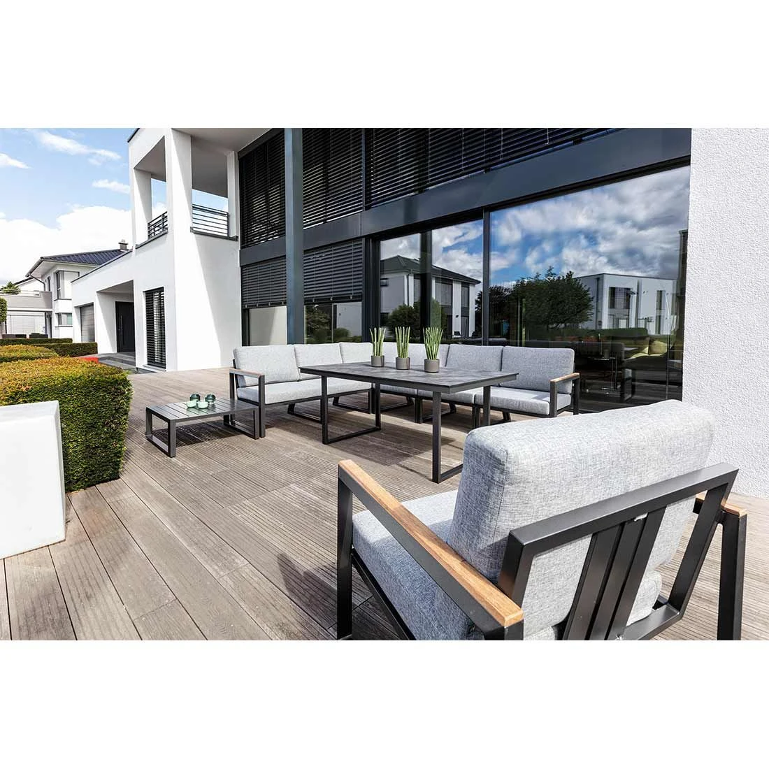 Kettler Ocean Skid Modular Beistelltisch Aluminium/Olefin Inkl. Kissen Anthrazit/Hellgrau Meliert 4 Kettler Ocean Skid Modular Beistelltisch Aluminium/Olefin Inkl. Kissen Anthrazit/Hellgrau Meliert – Bild 4