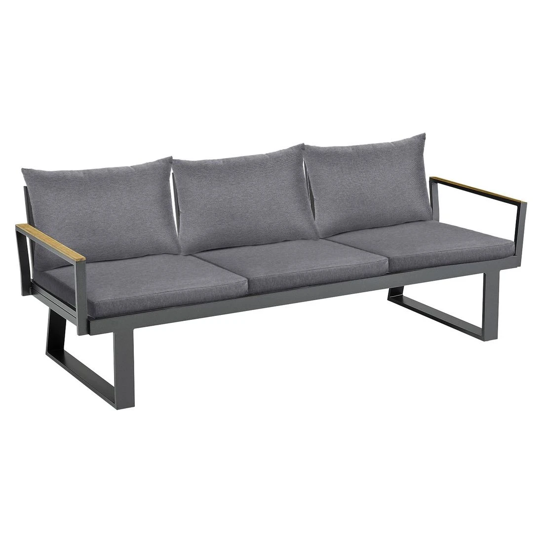 Kettler Rasmus Modular Gartensofa Aluminium/Teak Anthrazit/Teak 2 Kettler Rasmus Modular Gartensofa Aluminium/Teak Anthrazit/Teak – Bild 2